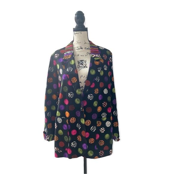Brenda Goode vintage abstract circle multi-print oversized blazer - Picture 3 of 4